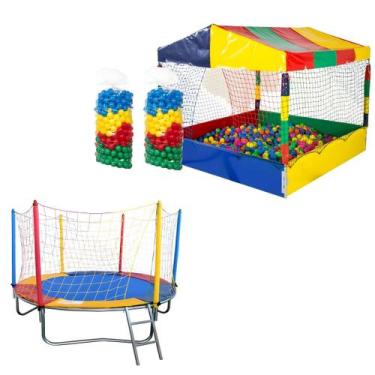 Imagem de Kit Cama Elástica 2,30m Piscina de Bolinhas 1,50m 1000 Bolinhas - Roto