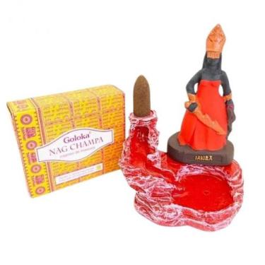 Imagem de Incensário Cascata Orixá Iansã +10 Unidades De Incenso - Lua Mística -