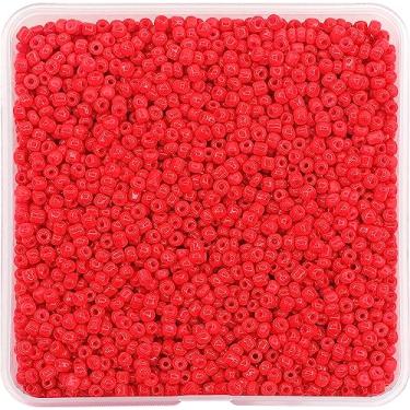 Imagem de Contas de semente de 4 mm branco opaco cerca de 5000 pçs/150 gramas 8/0 pequenas contas de artesanato para pulseiras faça você mesmo colares artesanato suprimentos de fabricação de joias (vermelho, 4 mm)
