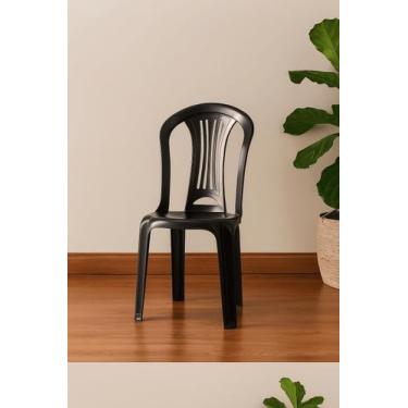 Imagem de Cadeira Plástico Bistrô Preta Sem Braço - 182kg - Mor, Preto