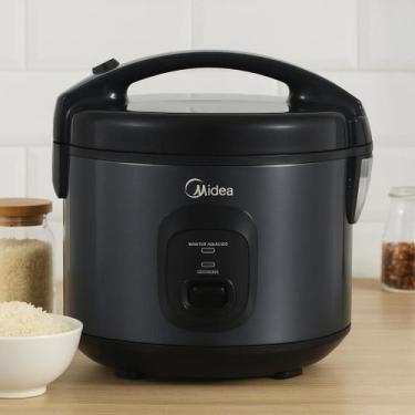 Imagem de Panela de Arroz Elétrica Midea 3L 5 Xícaras Preta Inox, 110V