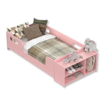 Imagem de Mini Cama Infantil Montessoriana Aconchego com Nicho - MS Móveis, Rosa