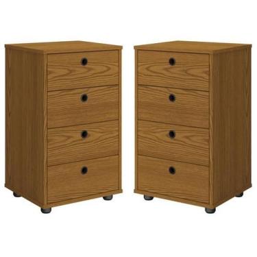 Imagem de kit  Dois Gaveteiros Com 4 Gavetas para Escritório e mesas de cabeceir