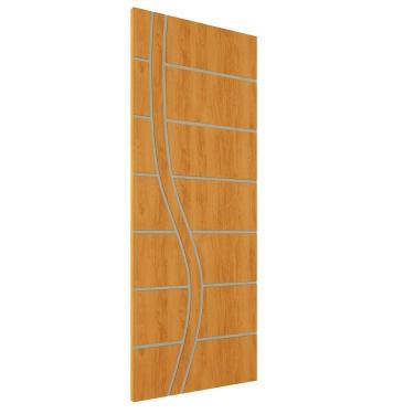 Imagem de Kit 3 Portas De Madeira Frisada U.v 210cm X 80cm - R70ss Cerejeira