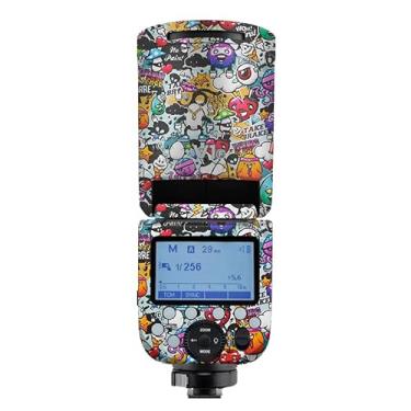 Imagem de Adesivo flash de câmera antiarranhões para Godox V1 Flash Coat Wrap película protetora corporal protetor de corpo capa de pele V1 (Graffiti White)