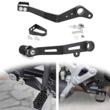 Imagem de Xitomer Pedal de freio de motocicleta e alavanca de câmbio dobrável compatível com GSX-8S GSX800 2023 2024 2025, aço resistente, pinos antiderrapantes