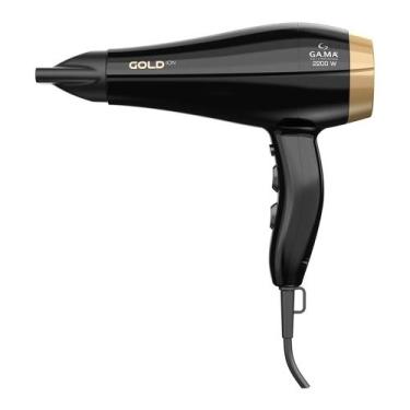 Imagem de Secador de Cabelo Gold Ion Ceramic 110V GA.MA ITALY, Preto e Dourado, 