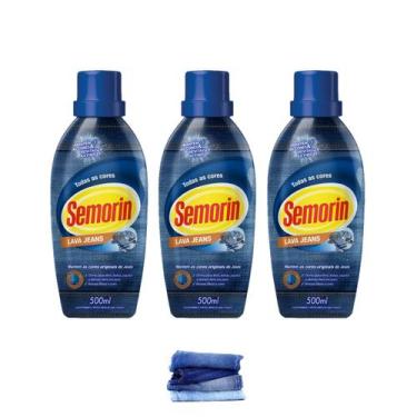 Imagem de LAVADOR LIMPADOR DE JEANS DE TODAS AS CORES SEMORIN Kit 3