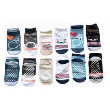 Imagem de KIT 3 PARES DE Meias Infantil - Antiderrapante, P