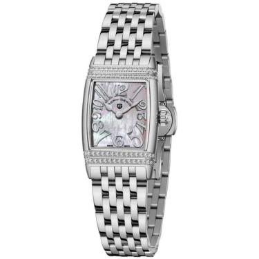 Imagem de Relógio Feminino Quartzo Design Fino Elegante Com Strass Em Aço Inoxidavel Impermavel Branco Prata