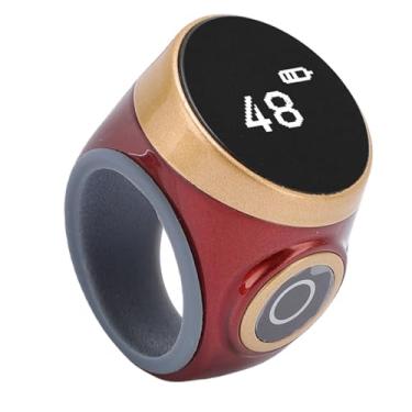 Imagem de Dpofirs Anel de Contador Inteligente Com Controle de Toque | Display LCD Em Forma de Anel, Prova de água e Bateria de 3 Meses (Vermelho)