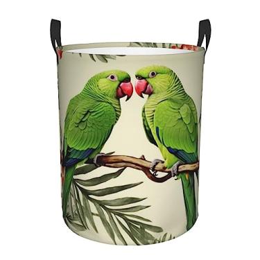 Imagem de Cesto de lavanderia para casais, papagaios, azeitona, dobrável, impermeável, cesto de armazenamento de roupas com alças, pano Oxford, organizador de brinquedos, cesta para banheiro, lavanderia, quarto