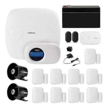 Imagem de Kit de Alarme Monitorado Intelbras AMT 2018 E Central Teclado LCD, 9 S