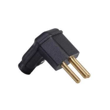 Imagem de PINO EXTENSÃO MACHO 90º PRETO 2P+T 10A KIT 5 PÇS MARGIRIUS