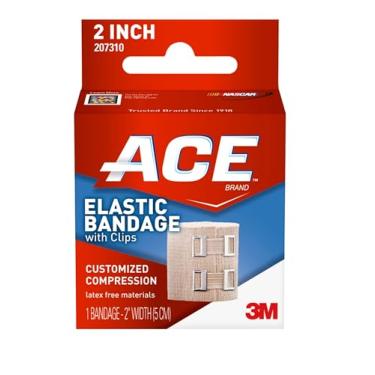 Imagem de ACE Bandagem Elástica De 2" Com Clipes Bege 2 Pol X 51,2, Ótima Para Cotovelo, Tornozelo E Joelho, Design Mais Confortável, Uso Prolongado, Envoltório Fácil Usar (207310)
