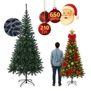 Imagem de Árvore De Natal 210cm 650 Galhos Verde Branca Pinheiro Cheia - Stuff, 