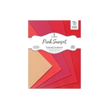 Imagem de Accent Design Paper Accents Pacote sortido de cartolina 21,5 x 28 cm, 40 folhas – cartolina colorida pôr do sol rosa, cartolina, papel de construção para scrapbooking, bricolage e projetos de arte