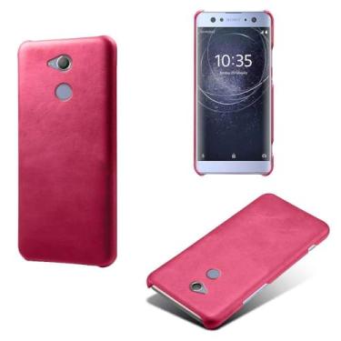 Imagem de Capa para Sony Xperia XA2 Ultra,Proteção contra quedas,Casca de volta de cor sólida simples,Design de couro de imitação de plástico-Rose