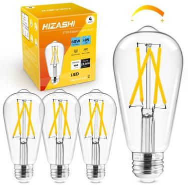 Imagem de Lâmpada LED Hizashi 6W 3000K branca macia regulável E26 700lm, pacote 