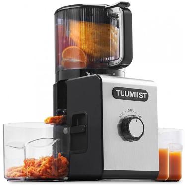 Imagem de Extrator de Suco a Frio TUUMIIST 16,5 cm com Boca de Alimentação Grande para Frutas e Vegetais Inteiros, Alto Rendimento de Suco, Fácil de