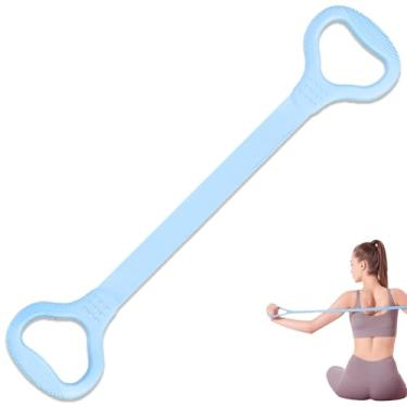 Imagem de LEZER Figura 8 Faixa de resistência, corda elástica de fitness, treino executivo para braço, costas, peito e ombro, ioga, pilates, fisioterapia, equipamento de alongamento, azul