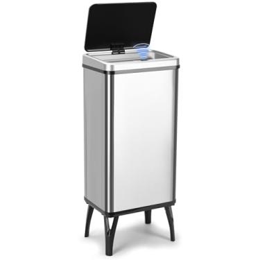 Imagem de Lixeira Automática 50 Litros Inox com Sensor, Lixeira Automatica com Sensor, Lixeira 50 Litros, Lixeira Retangular com Sensor de Abertura, Lixeira Retangular, Lixeira Inox 50L, 25 x 35 x 82 CM