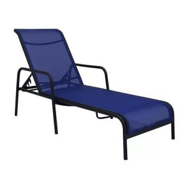 Imagem de Espreguiçadeira Sling para Piscina de Alumínio Várias Cores Encosto Re