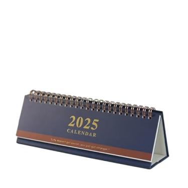 Imagem de Calendário de mesa pequeno 2025, 2025, novembro de 2024 a dezembro de 2025, 14 meses, mini calendário vertical dobrável, papel pesado com encadernação perfurada. Calendário de mesa para escritório ou
