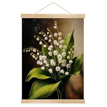 Imagem de You found a duck Impressão em tela de hortênsia azul, 35 x 45 cm, cabide magnético de madeira, moldura de madeira natural (HD010)