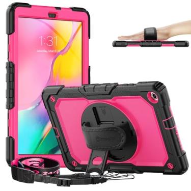 Imagem de Timecity Capa para Samsung Galaxy Tab A 10.1 2019, serve apenas (SM-T510/SM-T515/SM-T517), à prova de quedas com alça de mão, protetor de tela, suporte para lápis, capa para Galaxy Tab A 10.1 - Rosa