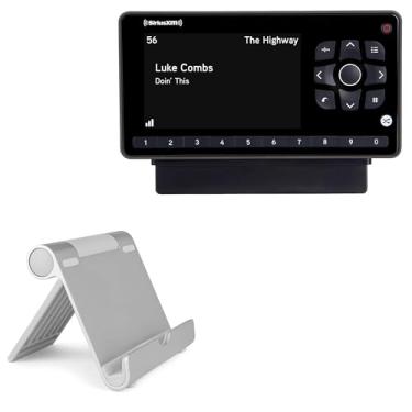 Imagem de BoxWave Suporte e suporte compatíveis com SiriusXM Onyx EZR kit de veículo e base de alto-falante – Suporte de alumínio VersaView, portátil, suporte de visualização em vários ângulos para SiriusXM Onyx EZR kit de veículo e base de alto-falante