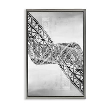 Imagem de Stupell Industries Arte de parede surrealista em tela flutuante cinza de ferro torcido por Robin Vandenabeele, 78 x 53 cm