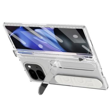 Imagem de LTLMYDAM Capa fina para Google Pixel 10 Pro Fold, mini capa de telefone com alça de pulso, capa de proteção de dobradiça com suporte de caneta, transparente, 10 dobras profissionais