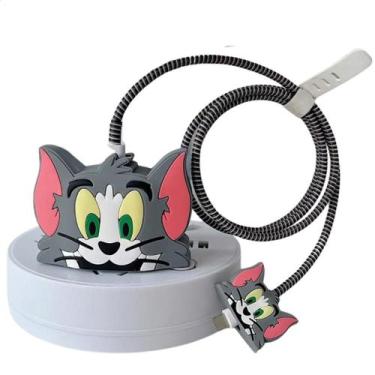 Imagem de Kit Protetor De Cabo Usb E Capa Carregador Celular Tom Jerry - LAURA M