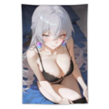Imagem de LIEGBMEU Tapeçaria Sexy Hot Anime Girl 101.6 cm x 152.4 cm Wall Quilt Art Whimsical Tapestry DecorationAF087
