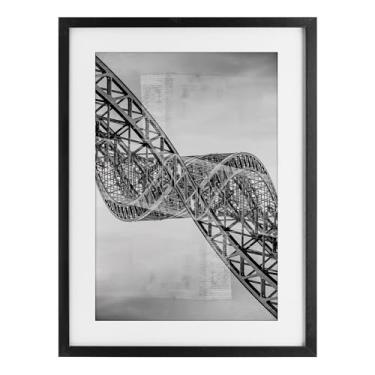 Imagem de Stupell Industries Impressão emoldurada preta de ferro torcido surrealista sob vidro por Robin Vandenabeele, 23 x 17