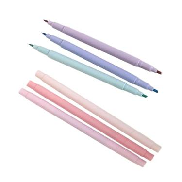 Imagem de GZBABY Marcador de ponta dupla, 12 peças, canetas marcadoras de cores neutras, secagem rápida, proteção para os olhos