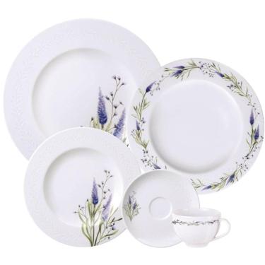 Imagem de Aparelho de Jantar 4 pessoas 20 Peças Porcelana Tramontina Lilla Decorada Mesa Posta