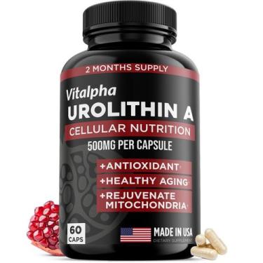 Imagem de Suplemento Vitalpha Urolitina A 500 mg anti-envelhecimento 60 cápsulas