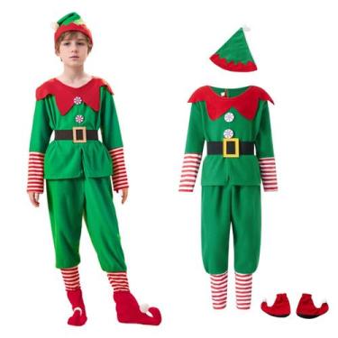 Imagem de Roupa de Natal NEDROMYM para meninos e meninas, elfos de 2 a 8 anos