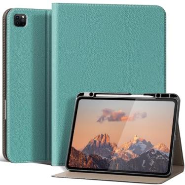 Imagem de XFYKJIN Capa para iPad Pro de 12,9 polegadas 6ª/5ª/4ª/3ª geração (2022-2018) | Capa fólio de couro premium com suporte para Apple Pencil, despertar/hibernar automático e vários ângulos de visualização