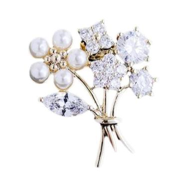 Imagem de Broche De Flor Feminino Com Laço Em Metal, Pin De Lapela Anti-reflexo,
