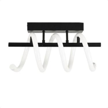 Imagem de Plafon Taschibra Moderno Spring Led 16w Luz Quente 3000k Bivolt Preto