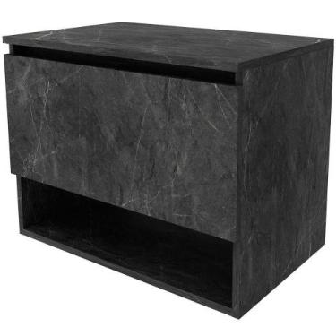 Imagem de Gabinete De Banheiro 60 Cm 1 Porta E Nicho Valente Mármore Lunar - TEC