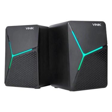 Imagem de Caixa De Som Gamer Vinik Star 6w 2.0 Led Rainbow - Vspkg6wst