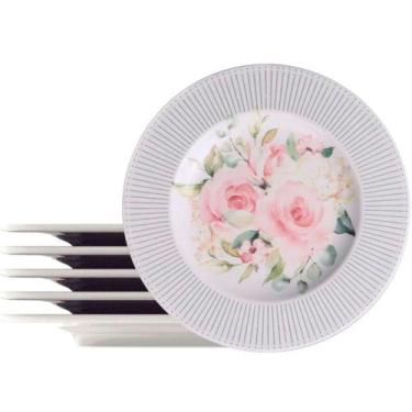 Imagem de Jogo Pratos Sobremesa Lanche 10 Pessoas 10peças Ornatta 21cm - OUTRAS 