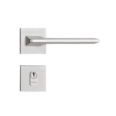 Imagem de Fechadura Sara Cromado Acetinado Roseta Quadrada 40mm Pado Externa