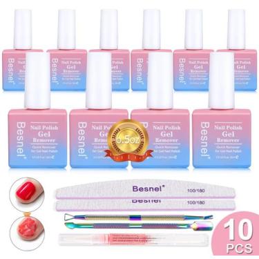 Imagem de Removedor de esmalte em gel BESNEL, pacote de 10 com kit de ferramenta