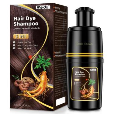 Imagem de Shampoo de tintura de cabelo IIIMEIDU Castanho Escuro 350mL 3 em 1, co