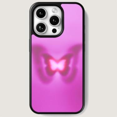 Imagem de Capa de telefone para iPhone 16 Pro - bonita, moderna, estética, padrão de designer, proteção rígida - serve para Apple iPhone 16 Pro capa para mulheres e homens (borboleta, iPhone 16 Pro)